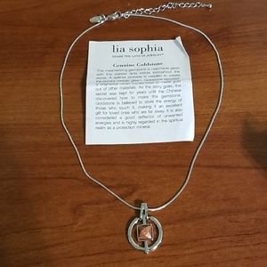 Lia Sophia Goldstone necklace.